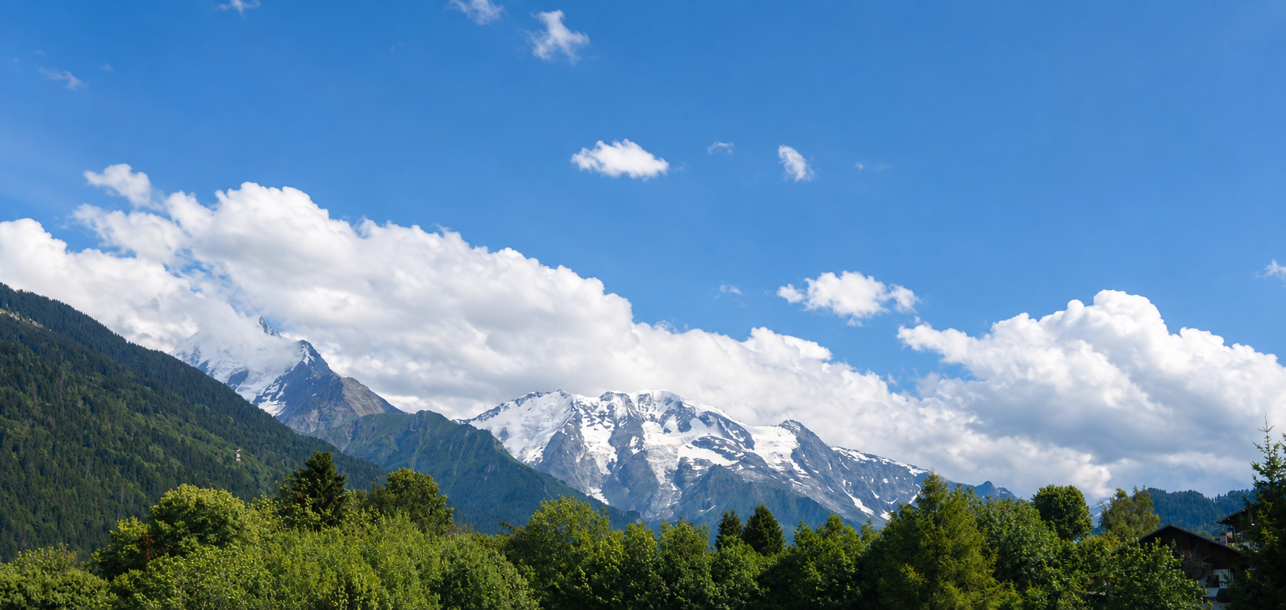 Vue sur les Dômes de Miage depuis Altiquati à Saint-Gervais-les-Bains
